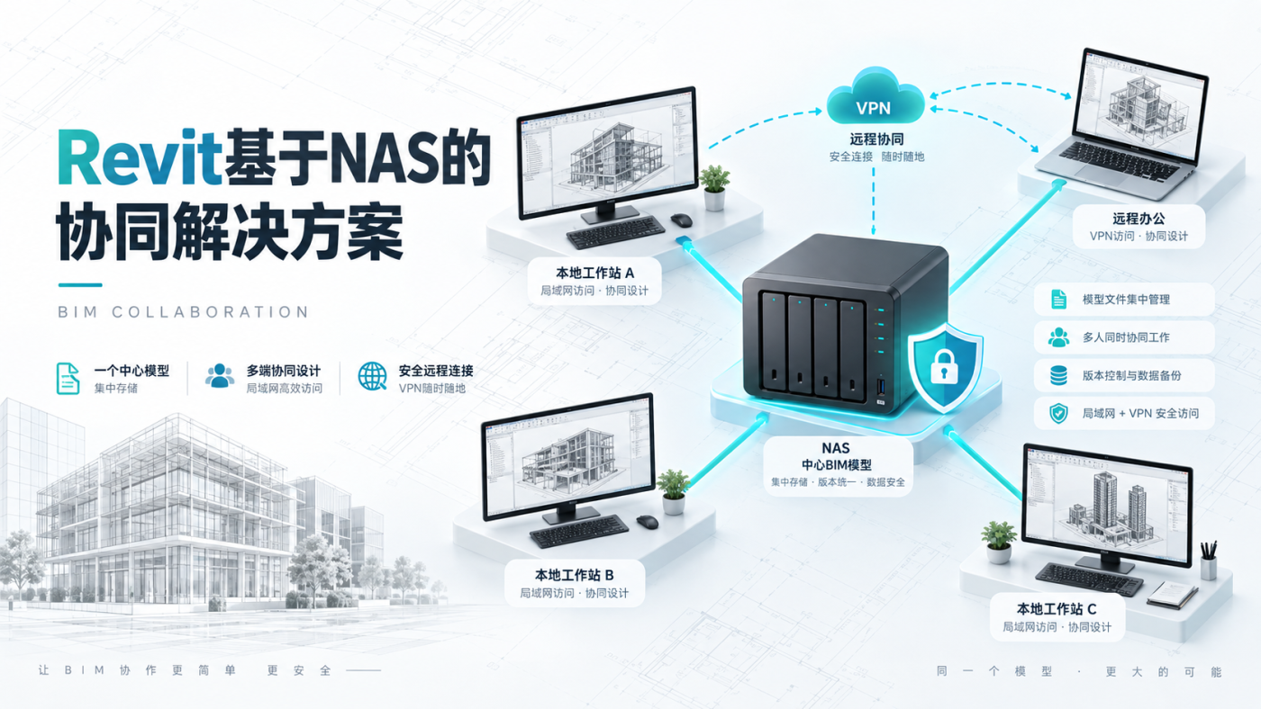 Revit基于NAS的BIM协同解决方案示意图